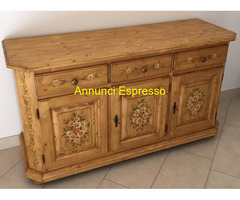 Base credenza abete decorata a mano