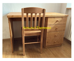 Scrivania abete con sedia