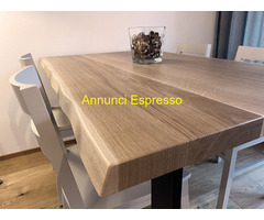 Tavolo rovere con supporto metallo
