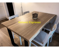 Tavolo rovere con supporto metallo