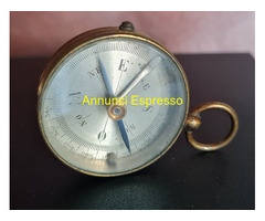 Antica bussola   tascabile in ottone fine ottocent