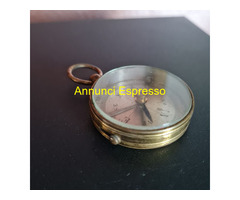 Antica bussola   tascabile in ottone fine ottocent