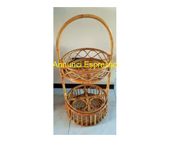 Tavolino Bar bambu vintage anni' '60 con un lungo