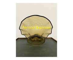 Antico centrotavola color ambra, anni'70, 11x27cm