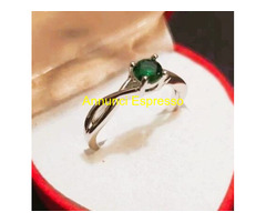 Anello Argento 925 Solitario con Smeraldino