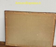 Dipinto materico paesaggio case moderno anni '60