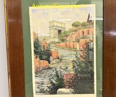 Antico dipinto ad acquarello fori romani. Roma XIX