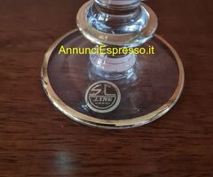 Set   trittico   bicchieri in cristallo e decori