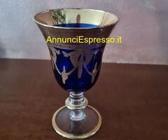 Set   trittico   bicchieri in cristallo e decori