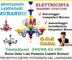 Montaggio lampadario Roma Monteverde