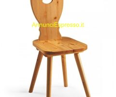 Sedie tirolesi  in pino grezzo per baite e rifugi