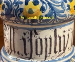 Antico Albarello Faenza epoca XVII sec vaso