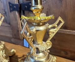 Antica coppia di candelabri oro Zechino L. Filippo