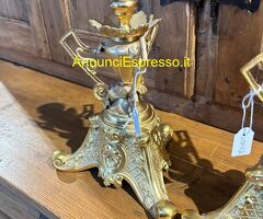 Antica coppia di candelabri oro Zechino L. Filippo