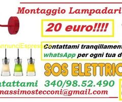 Montaggio lampadario e applique Roma