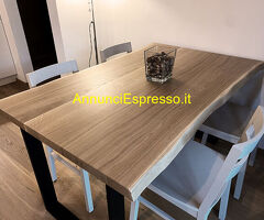 Tavolo rovere con supporto metallo