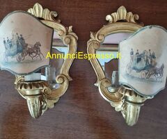Coppia di piccole appliques d'antan ,cornice sagom