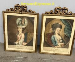 Antica coppia di cornicette dorate antiche