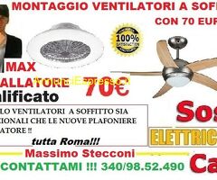 Montaggio ventilatore a pale Roma Pigneto Prenestina
