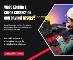 CorsoVideo Editing e Color Correction con DaVinci Resolve (corso GRATUITO online), 4 marzo 2026