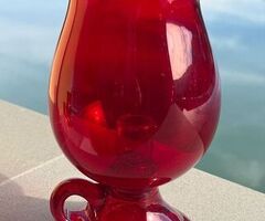 Coppia di vasi di Murano mid century, rosso rubino